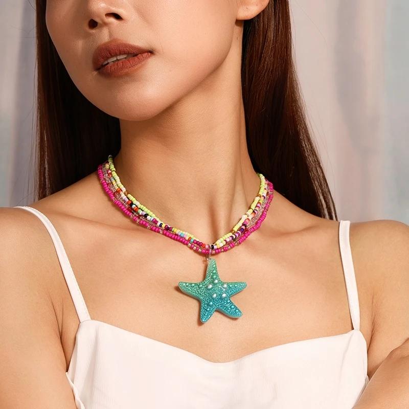 Summer Beach Bohemia Colorful Beads Necklace for Women Girls Starfish Necklaces Pendant Party Holiday Handmade Jewelry Gifts Style 1891
Summer Beach Bohemia Colorful Beads Necklace for Women Girls Starfish Necklaces Pendant Party Holiday Handmade Jewelry Gifts Style 1891