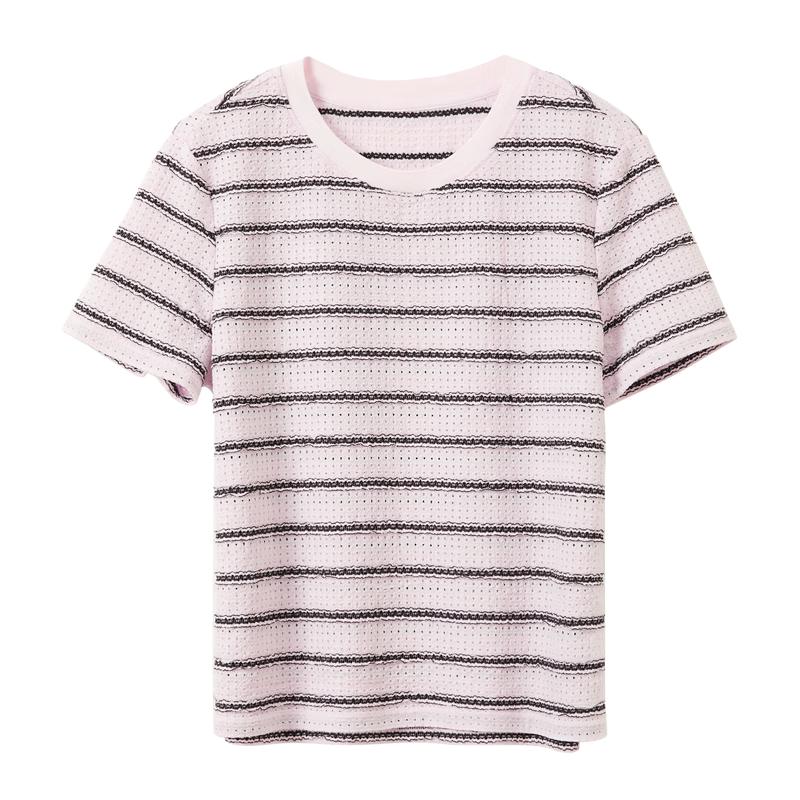 Sancai 2026 Summer Striped Round Neck T-Shirt for Women M
Sancai 2026 Summer Striped Round Neck T-Shirt for Women M