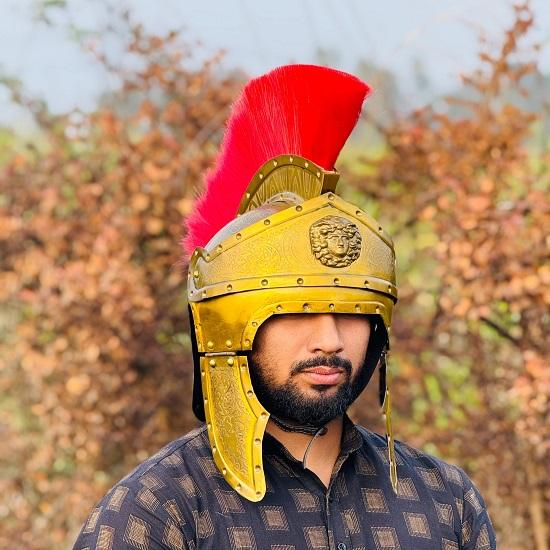 Roman Centurion Brass Plated Gladiator with Red Medieval Armor Helmet Collectible Warrior Costume
Roman Centurion Brass Plated Gladiator with Red Medieval Armor Helmet Collectible Warrior Costume