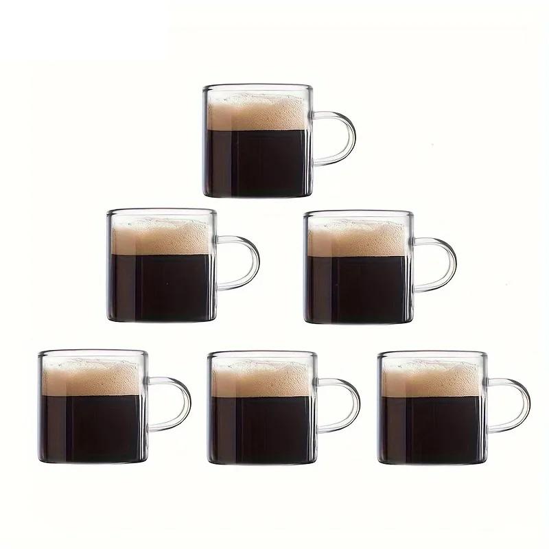 KEMORELA 6PCS Espresso Cups 120ML 4OZ Glass Espresso Coffee Cups With Handle For Hot Or Cold Latte Tea Milk Juice Microwave Safe 301-400ml
KEMORELA 6PCS Espresso Cups 120ML 4OZ Glass Espresso Coffee Cups With Handle For Hot Or Cold Latte Tea Milk Juice Microwave Safe 301-400ml