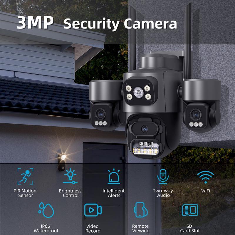 ICSee 9MP HD Зовнішня Бездротова Камера з Потрійним Об єктивом та Екраном 3MP English No Plug, No Memory
ICSee 9MP HD Зовнішня Бездротова Камера з Потрійним Об єктивом та Екраном 3MP English No Plug, No Memory