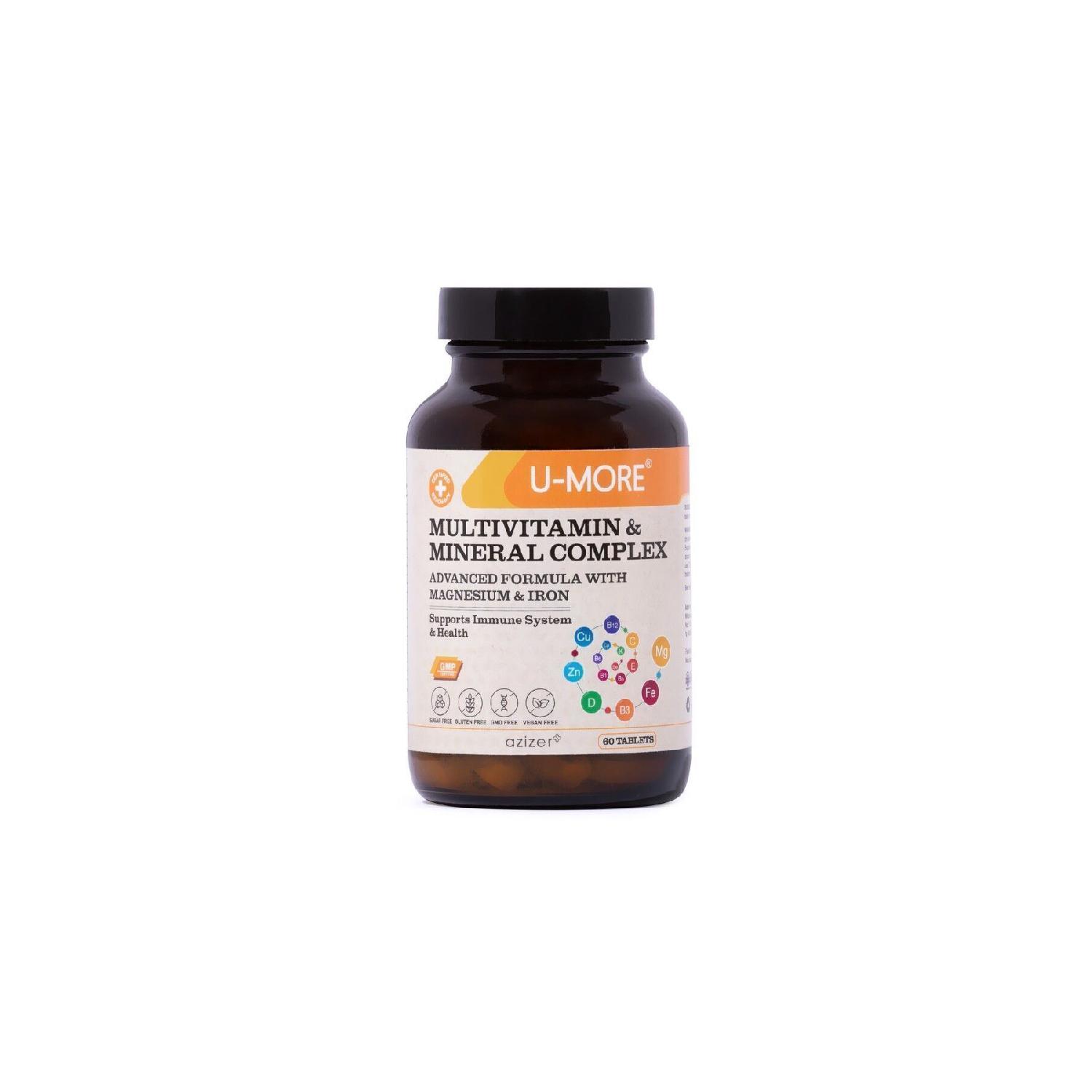 Multivitamin 60 Tablets - Calcium, Magnesium, Iron, Zinc - Vegan, Sugar -free, Gluten -free
Multivitamin 60 Tablets - Calcium, Magnesium, Iron, Zinc - Vegan, Sugar -free, Gluten -free