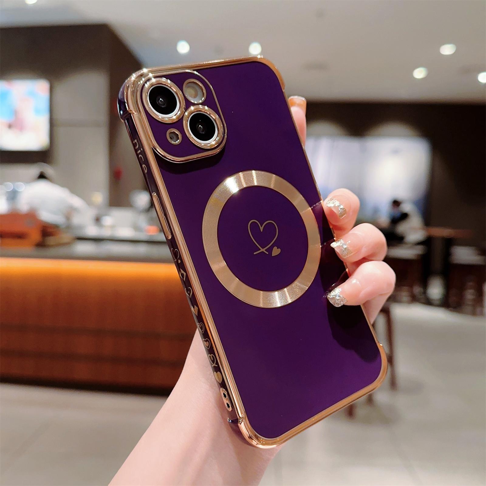 For iPhone 14 Case Compatible with MagSafe Electroplated TPU Phone Cover Hollow Love Hearts Rose Pink
For iPhone 14 Case Compatible with MagSafe Electroplated TPU Phone Cover Hollow Love Hearts Rose Pink