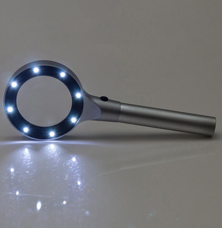 Magnifier Zinc Alloy All Metal Optical Glass Lens with Two Levels of Led Lighting, Reading Book Magnifying Glass 5X
Magnifier Zinc Alloy All Metal Optical Glass Lens with Two Levels of Led Lighting, Reading Book Magnifying Glass 5X