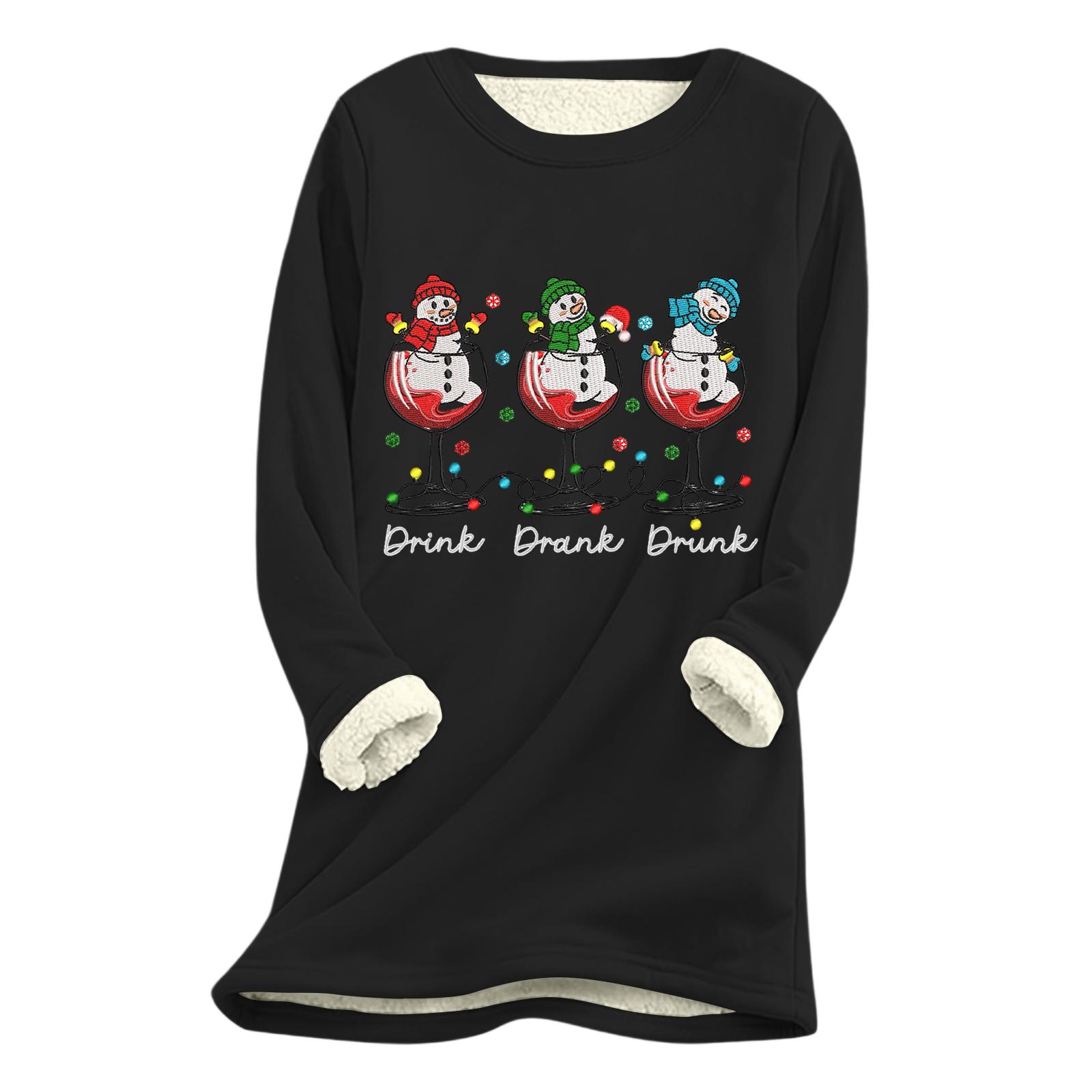 Women s Christmas Print Thick Plush Lambswool Warm Long Top L чёрный
Women s Christmas Print Thick Plush Lambswool Warm Long Top L чёрный