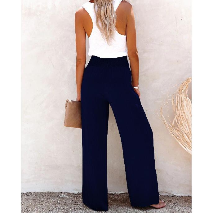 2026 Women s Spring/Summer New Solid Color Cotton-Linen Elastic Waist Loose Casual Wide-Leg Trousers XXXL темно-синього кольору
2026 Women s Spring/Summer New Solid Color Cotton-Linen Elastic Waist Loose Casual Wide-Leg Trousers XXXL темно-синього кольору