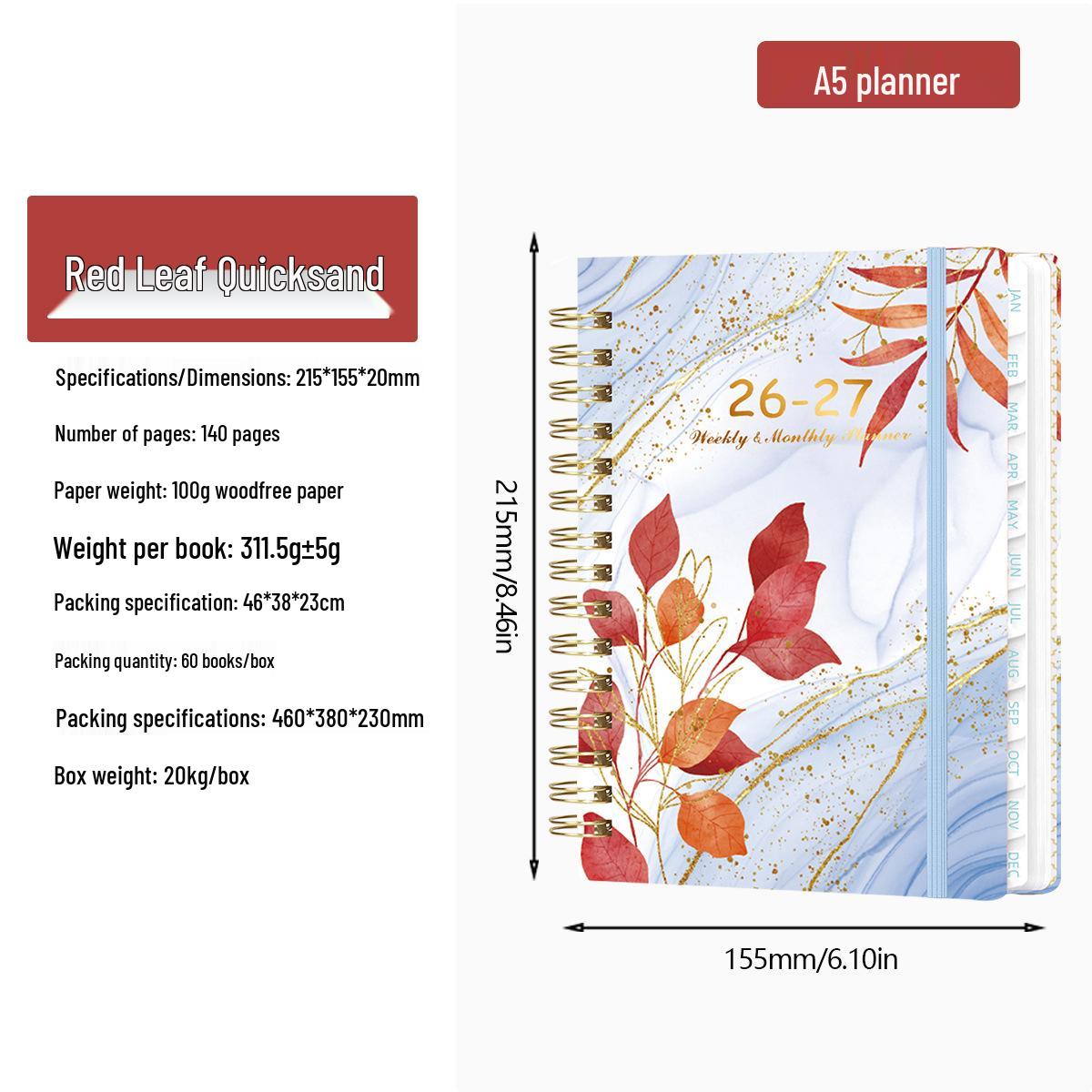 2027 Creative A5 Spiral Weekly Planner - Hand-drawn Design, High Appearance, Customizable.
2027 Creative A5 Spiral Weekly Planner - Hand-drawn Design, High Appearance, Customizable.