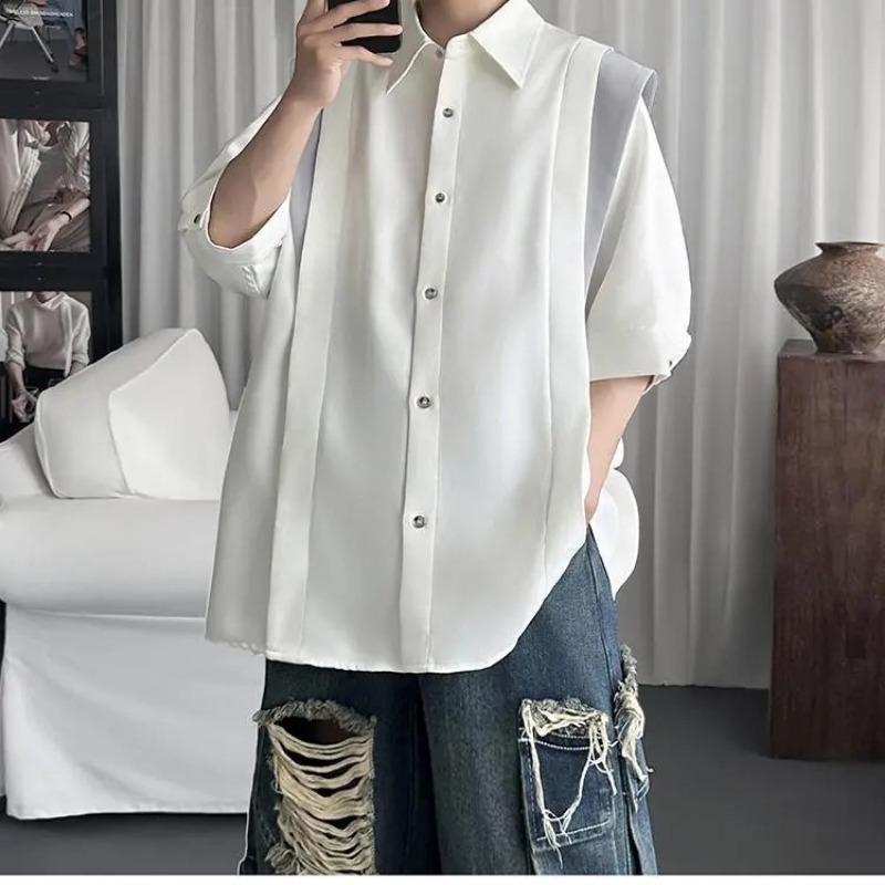 Men s Satin Pleated Panel Roll Up Sleeve Button Down Shirt Casual Streetwear Top S белый
Men s Satin Pleated Panel Roll Up Sleeve Button Down Shirt Casual Streetwear Top S белый