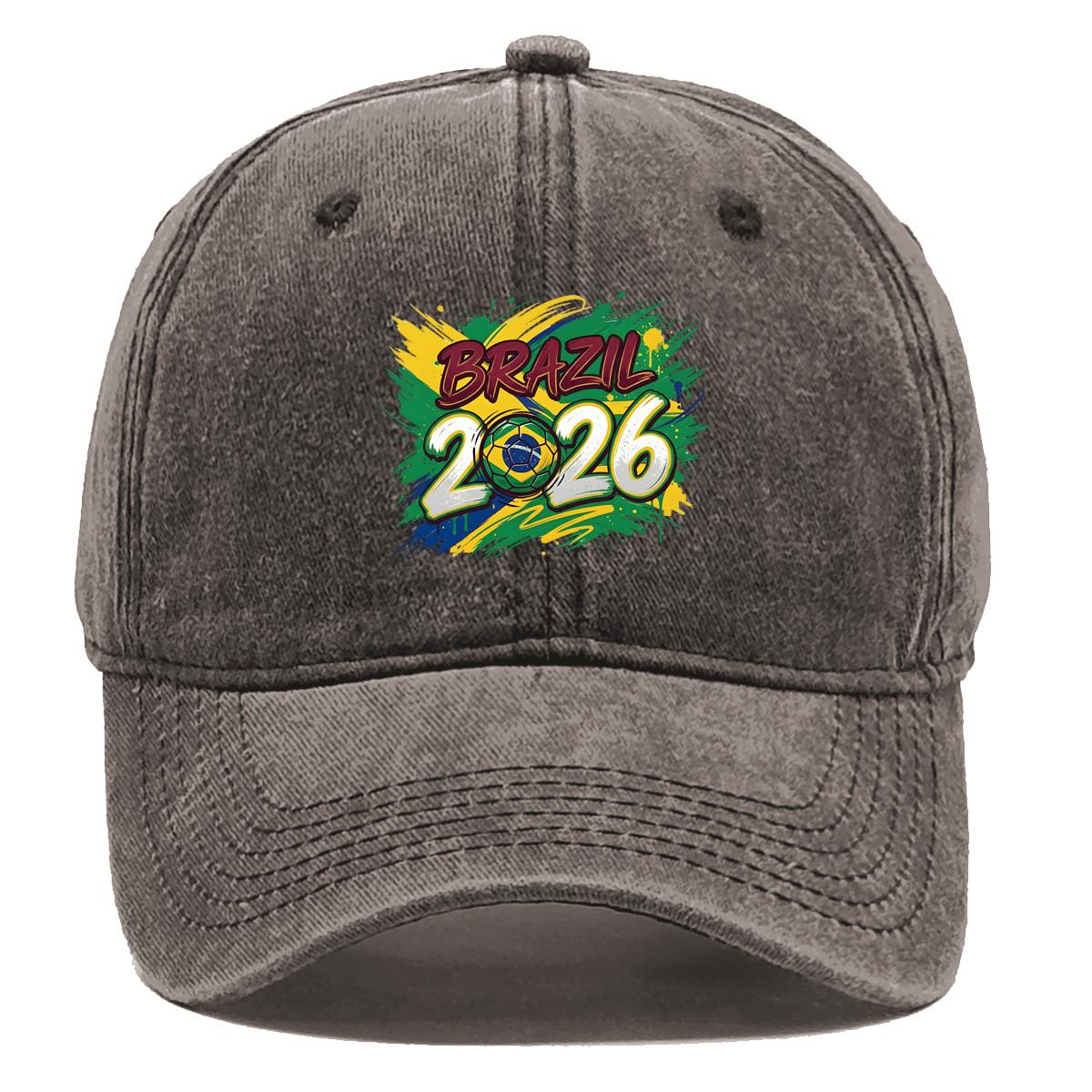 Baseball Hat With 2026 Football Soccer BRAZIL Flag Printed , Adjustable Sun Hat Hip Hop Non-Stretch Fabric Leisure Unisex Dad Hat as the picture коричневий
Baseball Hat With 2026 Football Soccer BRAZIL Flag Printed , Adjustable Sun Hat Hip Hop Non-Stretch Fabric Leisure Unisex Dad Hat as the picture коричневий