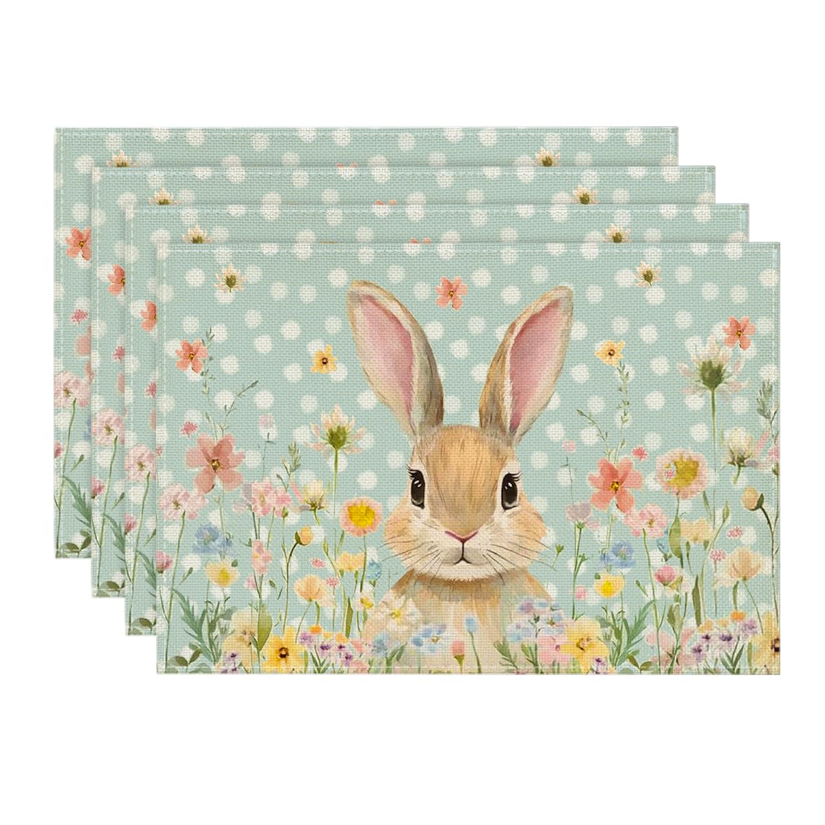 Yellow Bunny Polka Dot Easter Placemats Set of 4, 12x18 Inch Flower Seasonal Spring Holiday Table Mats for Party Kitchen Dining Decoration 12 x 18 , Rectangular 4 Pcs
Yellow Bunny Polka Dot Easter Placemats Set of 4, 12x18 Inch Flower Seasonal Spring Holiday Table Mats for Party Kitchen Dining Decoration 12 x 18 , Rectangular 4 Pcs