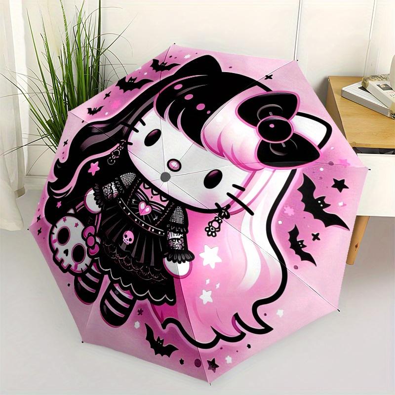 Gothic Hello Kitty,Pink Bat Automatic Folding Umbrella-Simple 8-Rib Design, Bright Cartoon Pattern, Durable Iron Frame, Suitable For Travel,
Gothic Hello Kitty,Pink Bat Automatic Folding Umbrella-Simple 8-Rib Design, Bright Cartoon Pattern, Durable Iron Frame, Suitable For Travel,