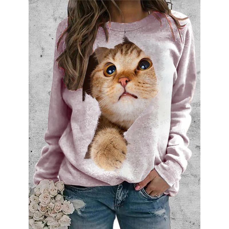 Fun cat sports shirt 3D printed women s long sleeved T-shirt 5XL
Fun cat sports shirt 3D printed women s long sleeved T-shirt 5XL