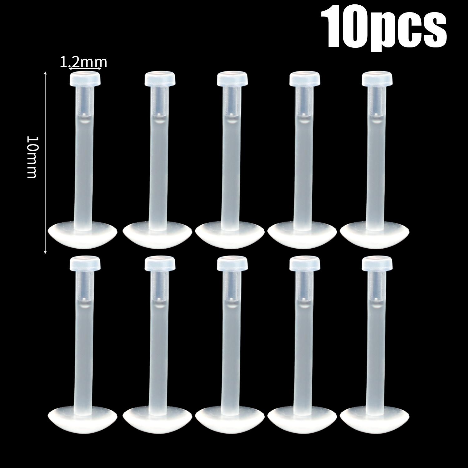 10pcs Invisible Plastic Earrings Lip Nose Studs Straight Nostril Ear Piercing Prevent Allergy Retainer Body Piercing Jewelry Straight Barbell&Labret, Lip Piercing Jewelry&Face
10pcs Invisible Plastic Earrings Lip Nose Studs Straight Nostril Ear Piercing Prevent Allergy Retainer Body Piercing Jewelry Straight Barbell&Labret, Lip Piercing Jewelry&Face