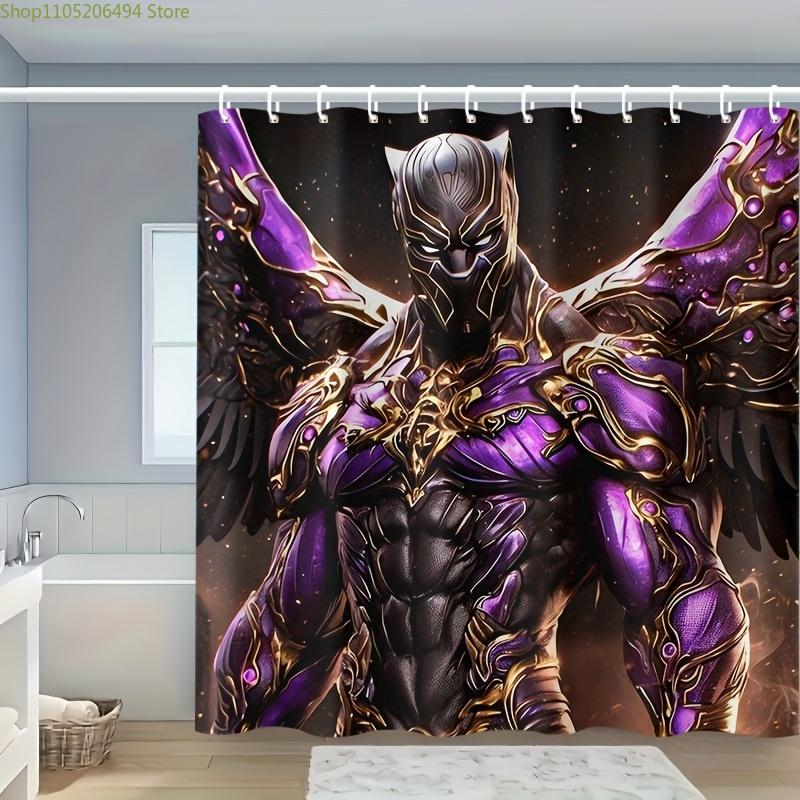 1pc Black Panther Shower Curtain - Polyester with Vibrant Purple & Golden Armor Design, Includes Hooks for Easy Installation, 90x180cm
1pc Black Panther Shower Curtain - Polyester with Vibrant Purple & Golden Armor Design, Includes Hooks for Easy Installation, 90x180cm