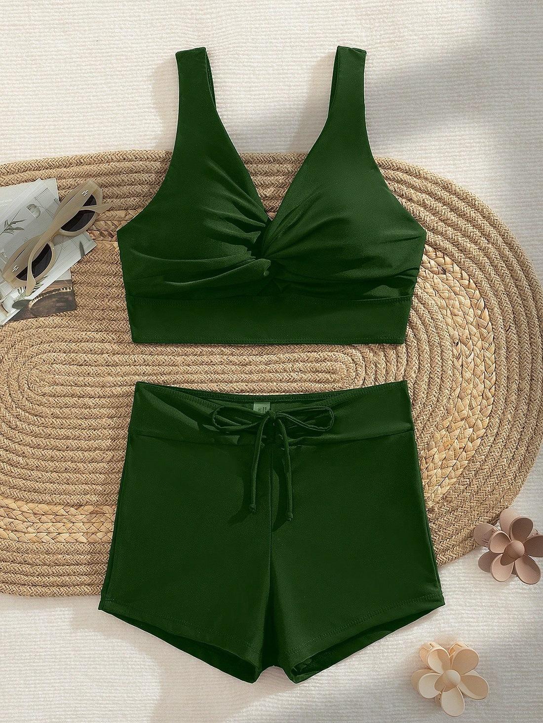 Women’s Two Piece Swimsuit Set with Front Tank Top and High Waist Boyshorts for Swimming Beach Pool Vacation Wear XL зелений
Women’s Two Piece Swimsuit Set with Front Tank Top and High Waist Boyshorts for Swimming Beach Pool Vacation Wear XL зелений
