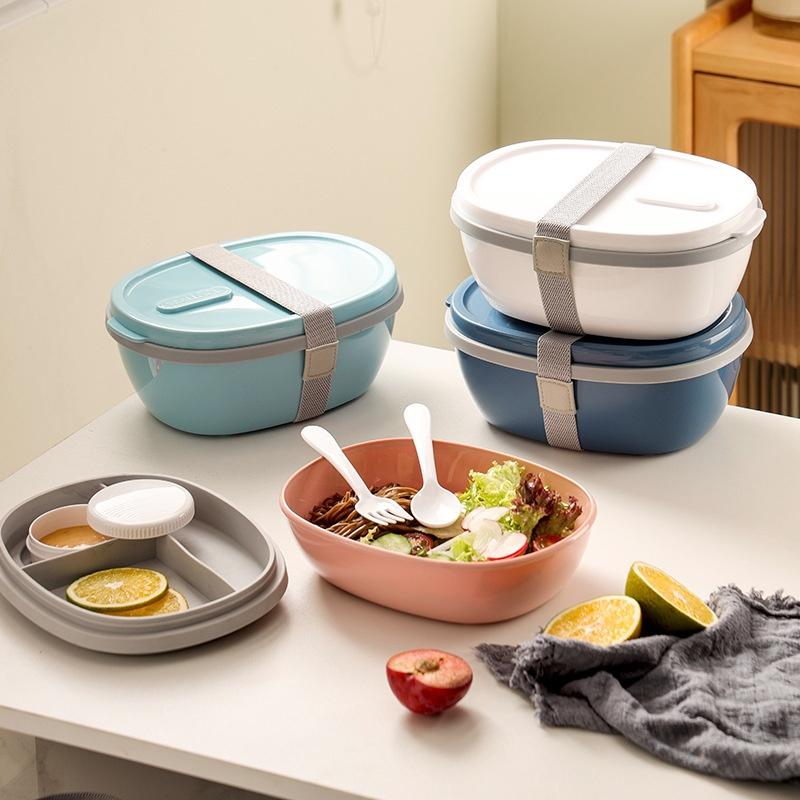 800/1300ML Portable Lunch Box with Two Compartments for Food Storage Plus A Detachable Mini PP Box Light Salad Cup Microwavable
800/1300ML Portable Lunch Box with Two Compartments for Food Storage Plus A Detachable Mini PP Box Light Salad Cup Microwavable