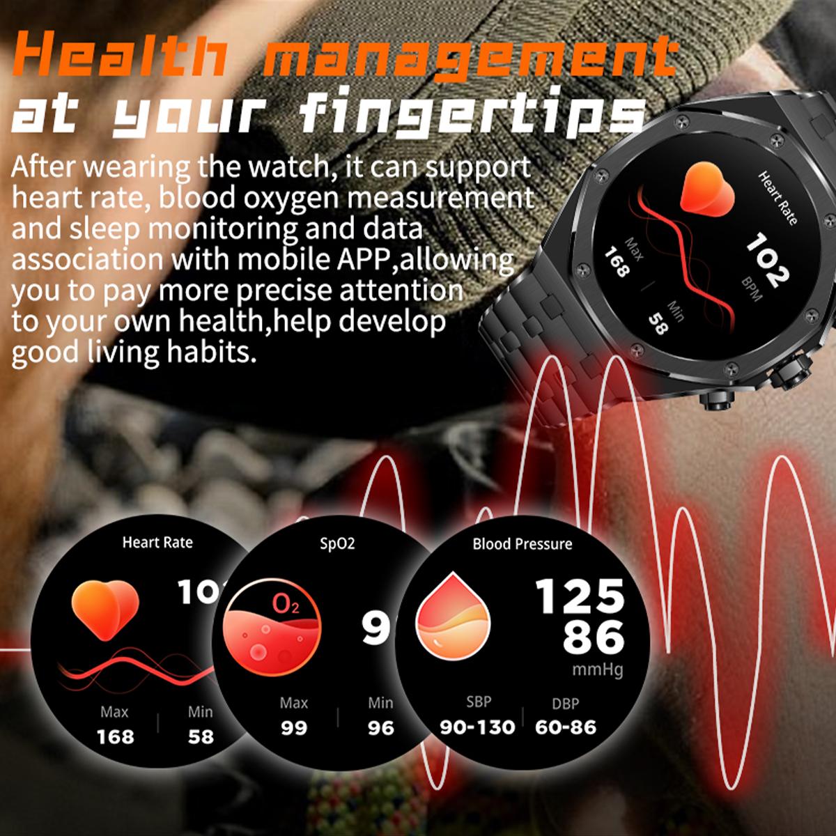 AK68 Steel Strap Smart Watch 1.43-inch AMOLED Screen Health Monitoring Bluetooth-compatible Calling Sports Watch Silver
AK68 Steel Strap Smart Watch 1.43-inch AMOLED Screen Health Monitoring Bluetooth-compatible Calling Sports Watch Silver