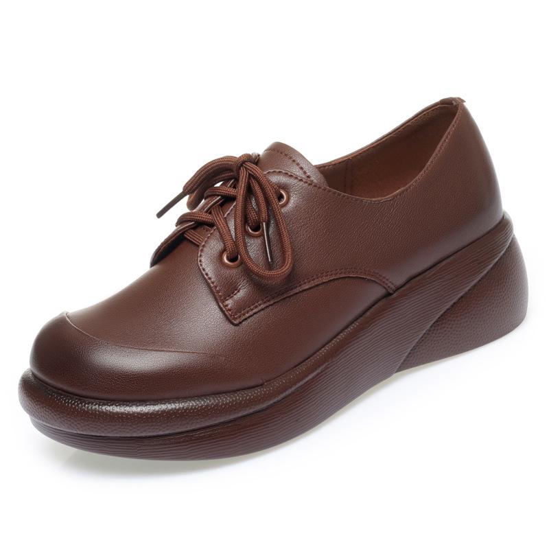 Spring New Slope Heel Leather Small Single Shoes Women s First Layer Cowhide Casual Lace-up Round Head Loafers Platform Mother Shoes 42 коричневий
Spring New Slope Heel Leather Small Single Shoes Women s First Layer Cowhide Casual Lace-up Round Head Loafers Platform Mother Shoes 42 коричневий