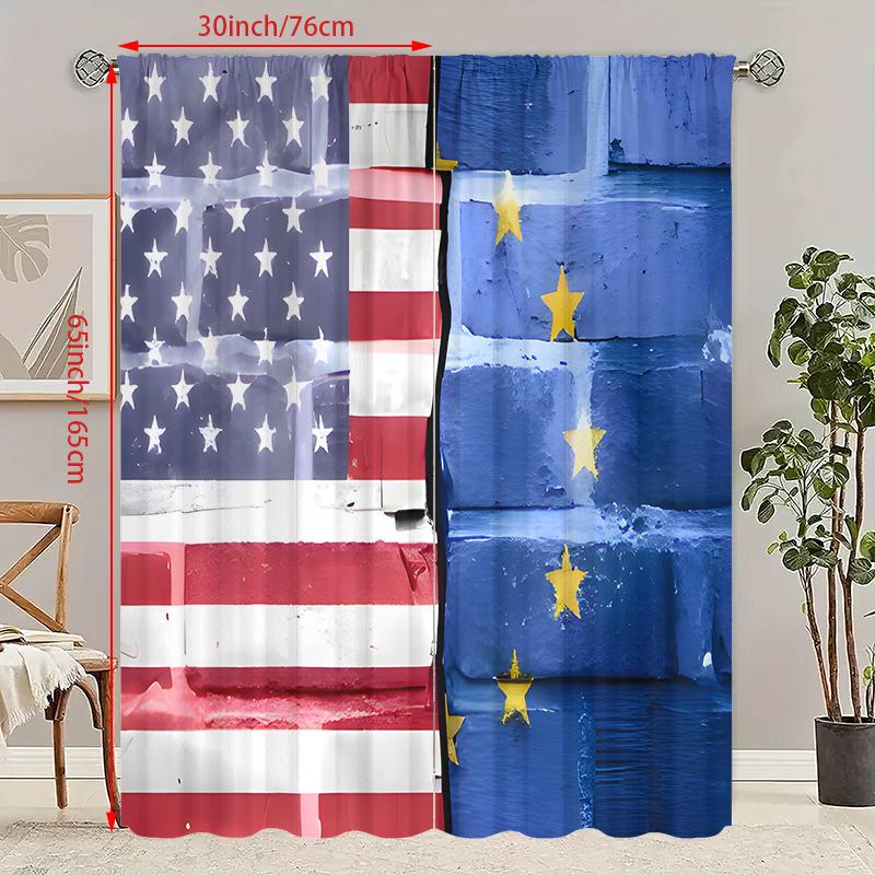 nice 2pcs- Flag print curtain - Polyester ma interior decorterial - suitable for bedroom use, living room, study, private space 30Wx65L(76x165CM)x2
nice 2pcs- Flag print curtain - Polyester ma interior decorterial - suitable for bedroom use, living room, study, private space 30Wx65L(76x165CM)x2