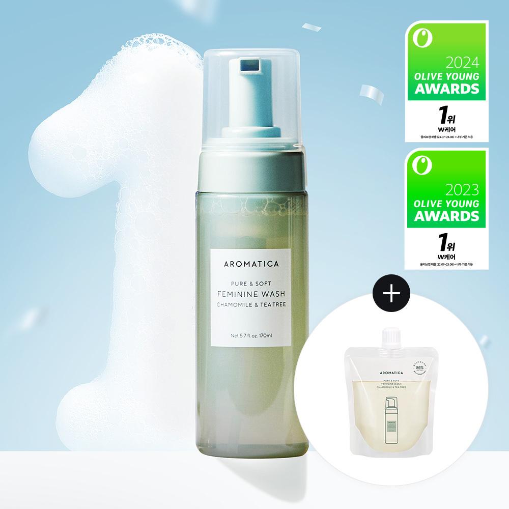 Aromatica Pure & Soft Женское очищающее средство 170 мл (Выберите 1 из 3 типов) (Дуо/Рефил) Chamomile & Tea Tree 170ml + Refill 100ml
Aromatica Pure & Soft Женское очищающее средство 170 мл (Выберите 1 из 3 типов) (Дуо/Рефил) Chamomile & Tea Tree 170ml + Refill 100ml