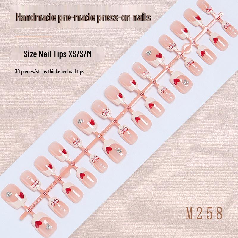 Love Heart Bow Rhinestone French Manicure Nail Stickers - Sweet Handmade Wearable Nail Pieces
Love Heart Bow Rhinestone French Manicure Nail Stickers - Sweet Handmade Wearable Nail Pieces