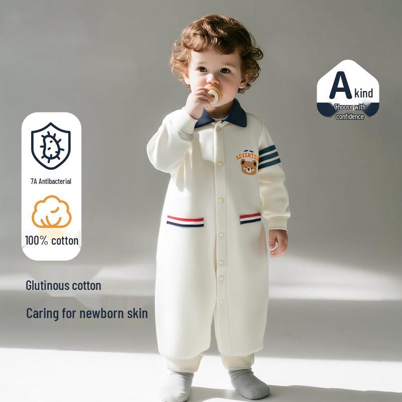 Beibeiyi 7A Antibacterial Polo Collar Bear Baby Romper 73/48
Beibeiyi 7A Antibacterial Polo Collar Bear Baby Romper 73/48
