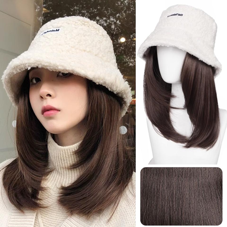 WTB Synthetic Wig Women s Hat Wig One Autumn And Winter Fashion Lambswool Fisherman s Hat Clavicle Hair Straight Hair Hat Wig 30CM
WTB Synthetic Wig Women s Hat Wig One Autumn And Winter Fashion Lambswool Fisherman s Hat Clavicle Hair Straight Hair Hat Wig 30CM