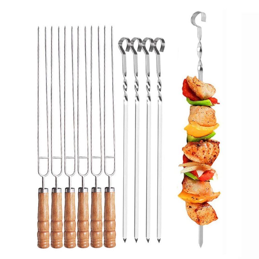10pcs 2 Prong Barbecue Stick Reusable Grilled Fork Portable BBQ Skewers Sausage 10Pcs
10pcs 2 Prong Barbecue Stick Reusable Grilled Fork Portable BBQ Skewers Sausage 10Pcs