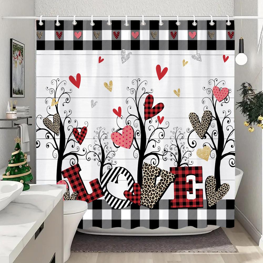 Valentine S Day Love Shower Curtain Black And White Buffalo Check Love Valentine S Day Gift Washable Bath Curtain Bathroom Decor W60H190(CM)-1 Pcs
Valentine S Day Love Shower Curtain Black And White Buffalo Check Love Valentine S Day Gift Washable Bath Curtain Bathroom Decor W60H190(CM)-1 Pcs