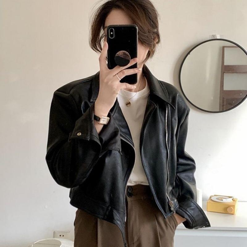 Leather jacket women s spring and autumn small short women s clothing new jacket fashion short motorcycle jacket S чорний
Leather jacket women s spring and autumn small short women s clothing new jacket fashion short motorcycle jacket S чорний