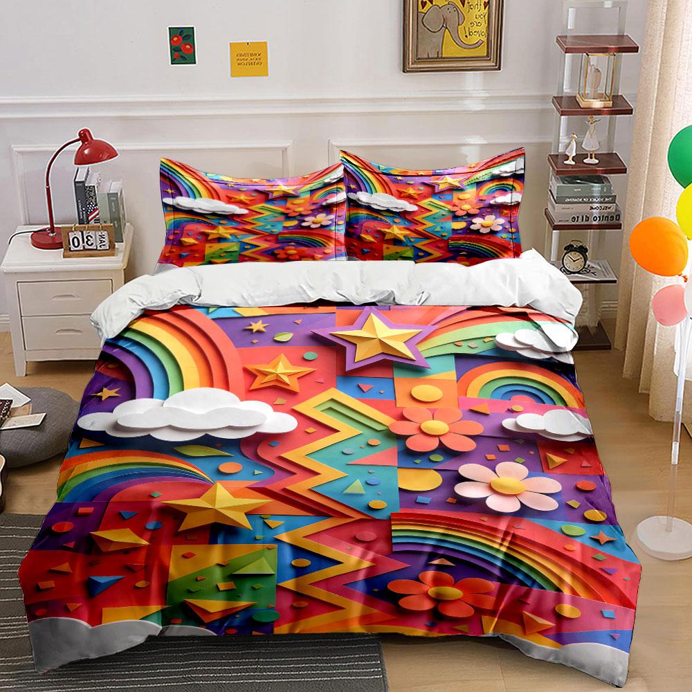 Rainbows, stars, clouds, flowers. Bedding sets Duvet cover sets Duvet covers Pillowcases(1 * Duvet Cover 2 * Pillowcases without duvet insert) 135x200cm
Rainbows, stars, clouds, flowers. Bedding sets Duvet cover sets Duvet covers Pillowcases(1 * Duvet Cover 2 * Pillowcases without duvet insert) 135x200cm