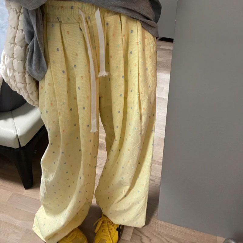 Summer Lazy Style Retro Colorful Polka Dot Drawstring Thin Wide-Leg Loose Casual Pants XL жовтий
Summer Lazy Style Retro Colorful Polka Dot Drawstring Thin Wide-Leg Loose Casual Pants XL жовтий