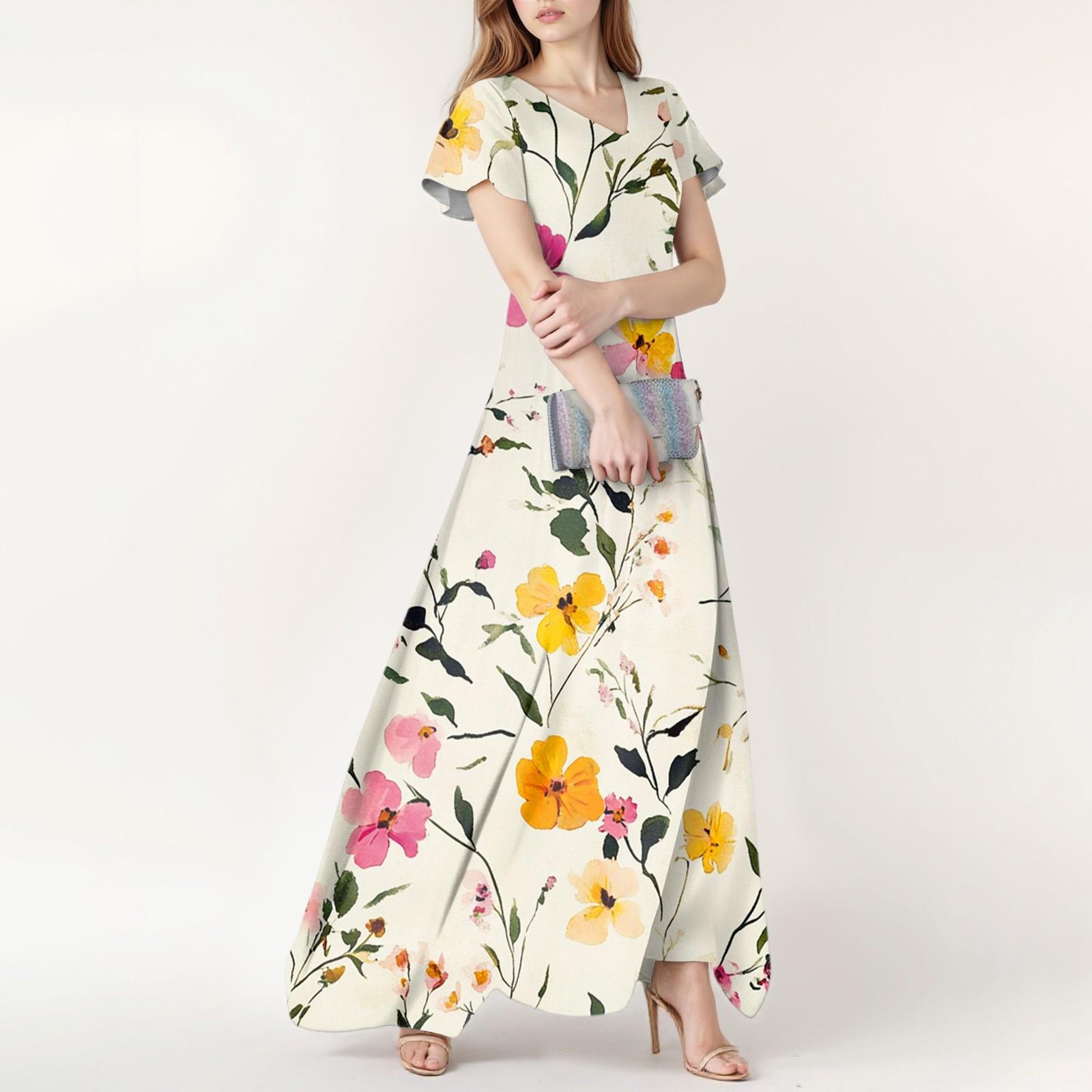 Женское весенне-летнее повседневное модное платье с цветочным принтом и коротким рукавом, V-образный вырез XXL белый
Женское весенне-летнее повседневное модное платье с цветочным принтом и коротким рукавом, V-образный вырез XXL белый