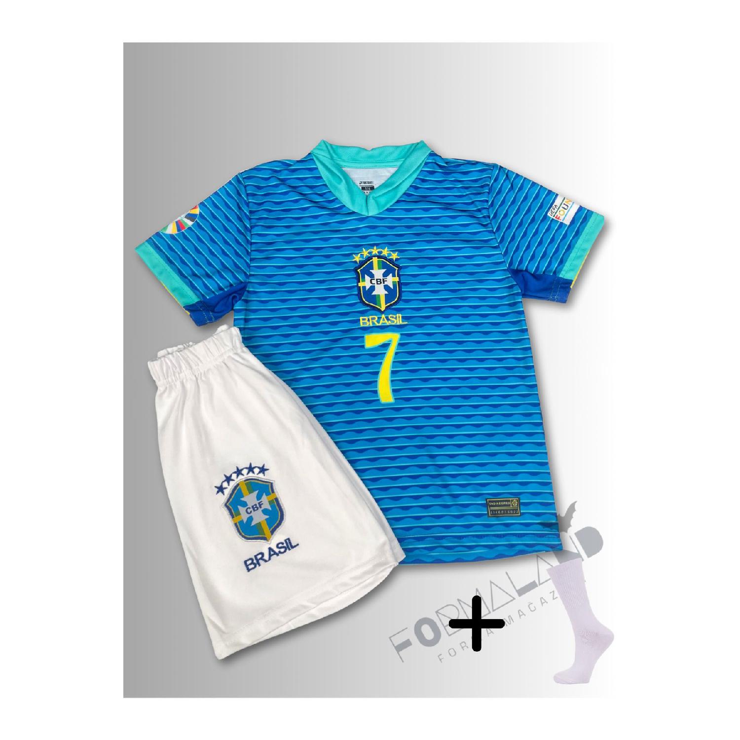 Синий комплект из 4 шт., синий трикотаж, шорты, носки и браслет Brazil Vini Jr. 3-4 Yaş чистый
Синий комплект из 4 шт., синий трикотаж, шорты, носки и браслет Brazil Vini Jr. 3-4 Yaş чистый