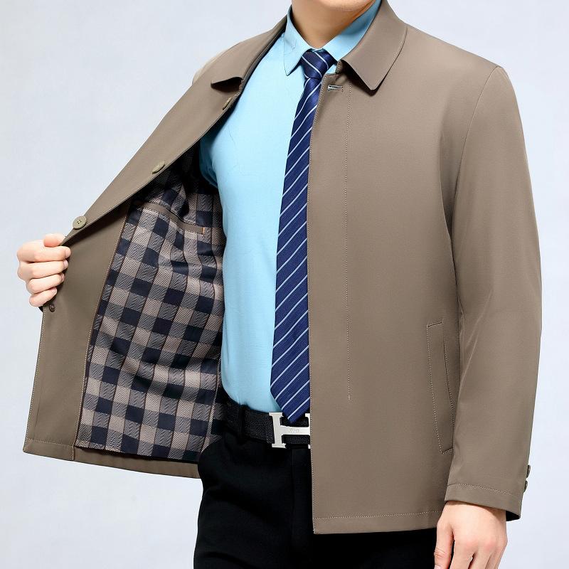 Мужская куртка из шелка тутового дерева, верхняя часть на весну и осень, деловой повседневный пиджак для папы среднего возраста с застегивающимися лацканами 200
Мужская куртка из шелка тутового дерева, верхняя часть на весну и осень, деловой повседневный пиджак для папы среднего возраста с застегивающимися лацканами 200