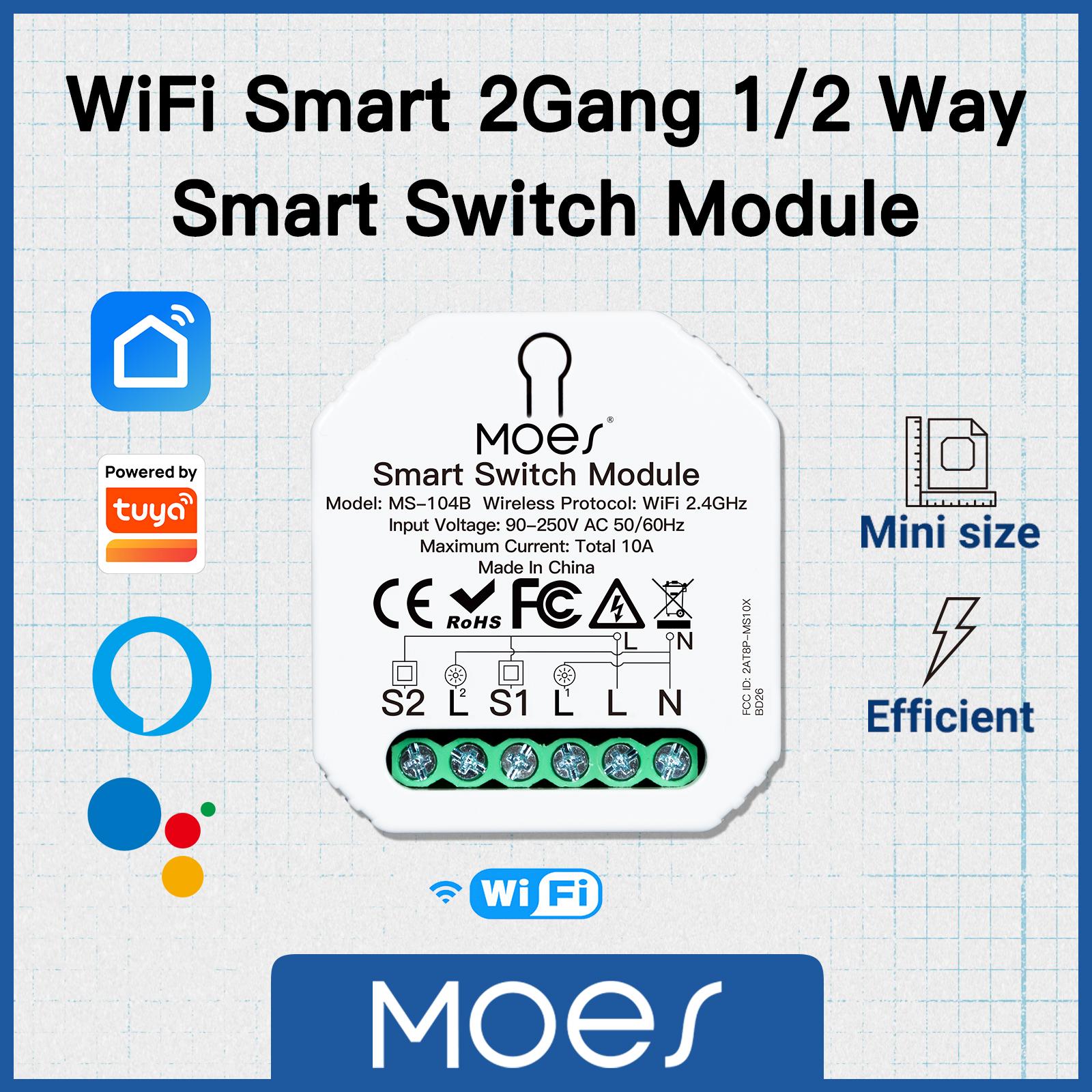 Модуль выключателя освещения MOES Wi-Fi Smart Life/приложение Tuya, пульт дистанционного управления, для сброса и рокера 1/2 группы, 1/2 пути
Модуль выключателя освещения MOES Wi-Fi Smart Life/приложение Tuya, пульт дистанционного управления, для сброса и рокера 1/2 группы, 1/2 пути
