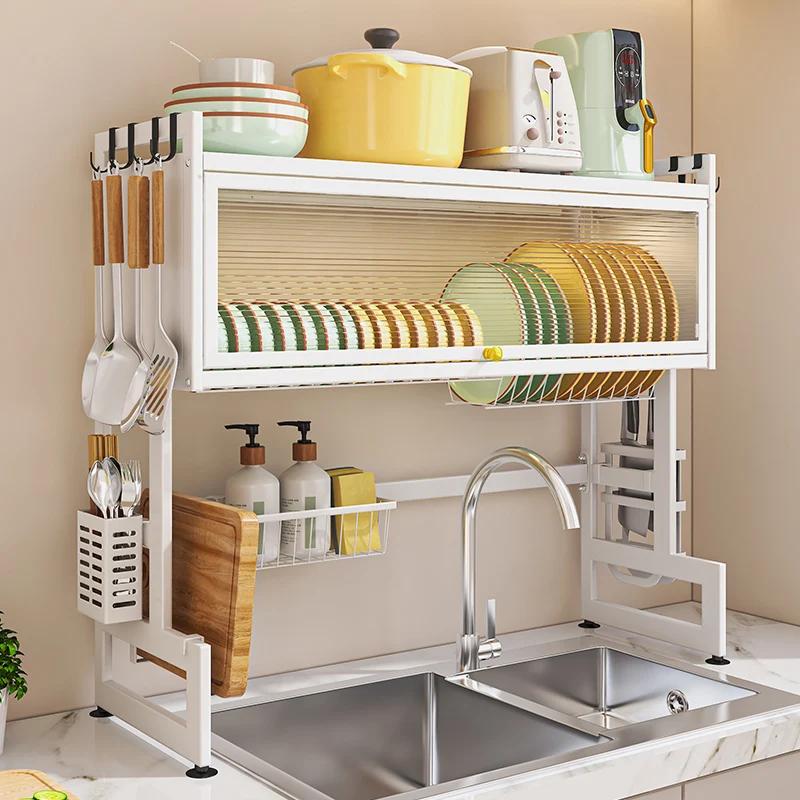 3-Tier Over-the-Sink Dish Drying Rack 33.5in Large Capacity Above-Sink Kitchen Organizer for Plates Bowls Utensils & Board 2-tier белый
3-Tier Over-the-Sink Dish Drying Rack 33.5in Large Capacity Above-Sink Kitchen Organizer for Plates Bowls Utensils & Board 2-tier белый