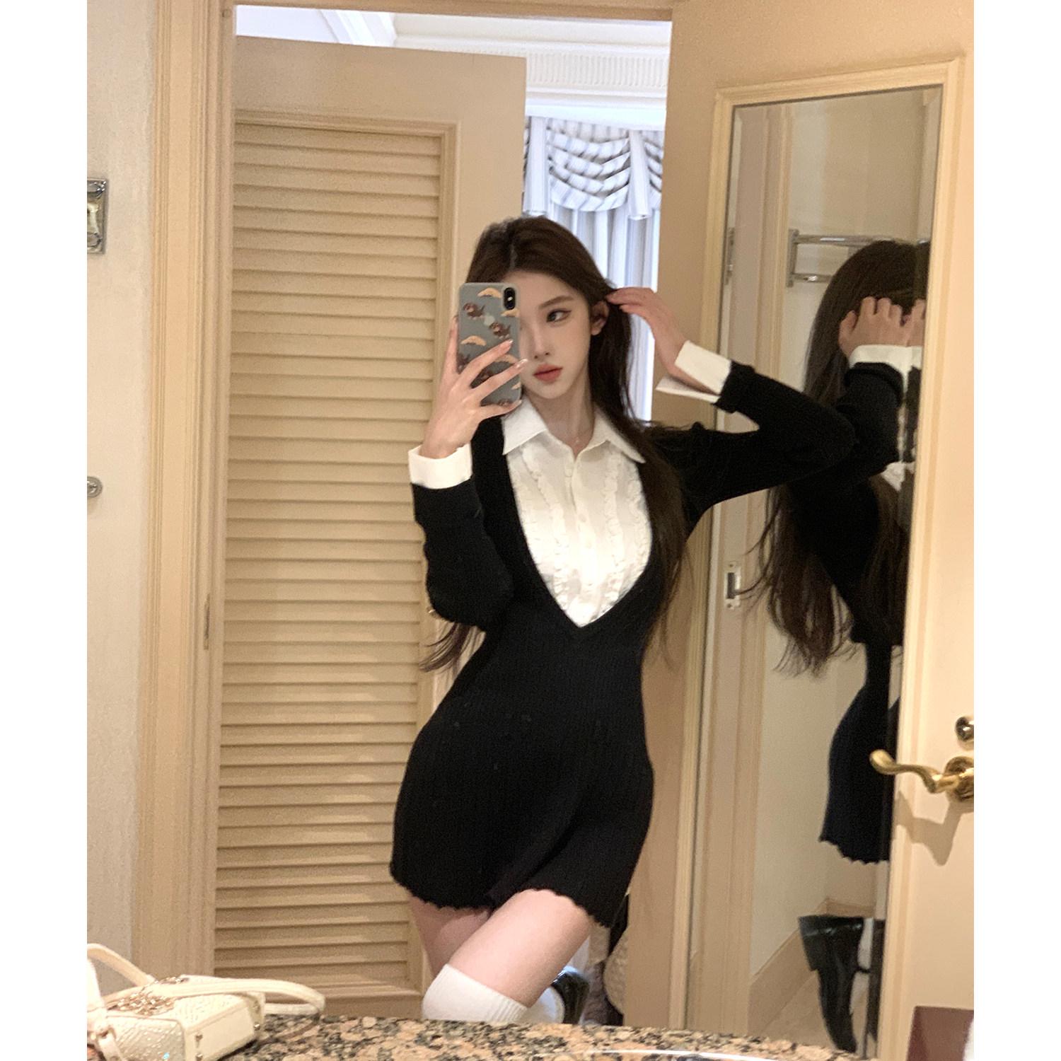 JMSHOP Women s Two-Piece Patchwork Knit Dress with Pleated Skirt and Shirt Collar S Special Edition чёрный
JMSHOP Women s Two-Piece Patchwork Knit Dress with Pleated Skirt and Shirt Collar S Special Edition чёрный