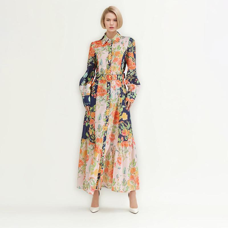 Women s French Retro Lantern Sleeve Long Dress with Printed Belt - 2025 Spring Collection M
Women s French Retro Lantern Sleeve Long Dress with Printed Belt - 2025 Spring Collection M