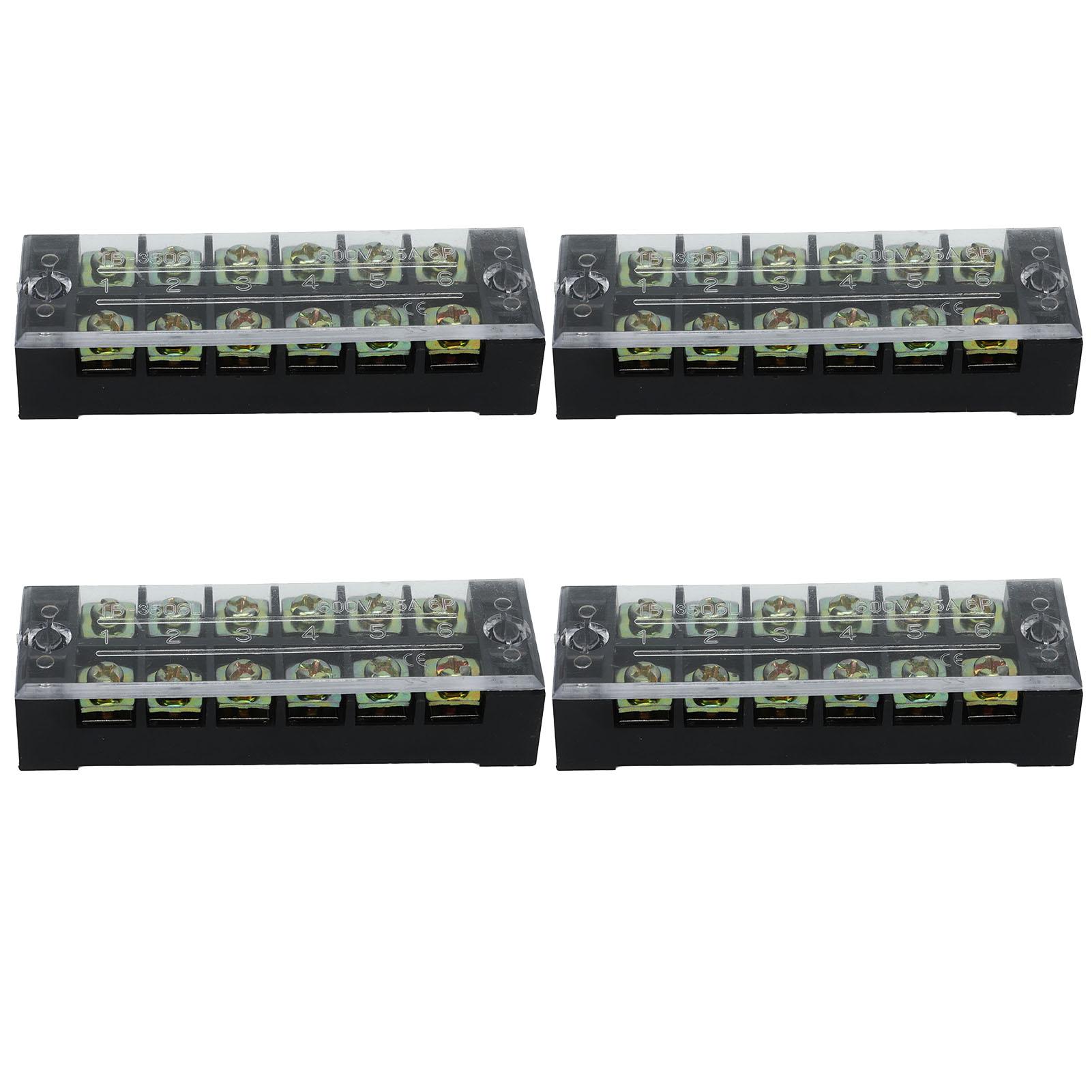 4Pcs Terminal Strip Block TB Fixed Large Current Copper Contactor Circuit Terminal Block 600V 35A 6
4Pcs Terminal Strip Block TB Fixed Large Current Copper Contactor Circuit Terminal Block 600V 35A 6