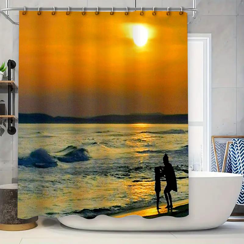 Ocean Sunset Silhouette Bathroom Decor Shower Curtain Coastal Sea Beach Nature Wall Art Home Decor Modern Waterproof Fabric W60H190(CM)-1 Pcs
Ocean Sunset Silhouette Bathroom Decor Shower Curtain Coastal Sea Beach Nature Wall Art Home Decor Modern Waterproof Fabric W60H190(CM)-1 Pcs