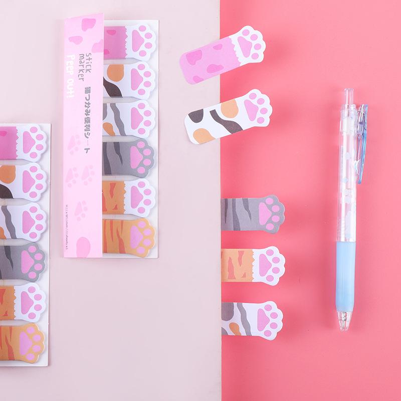 Kawaii кошачья лапа блокноты планировщик индексные наклейки липкие заметки корейские канцелярские принадлежности блокнот закладки офисные принадлежности