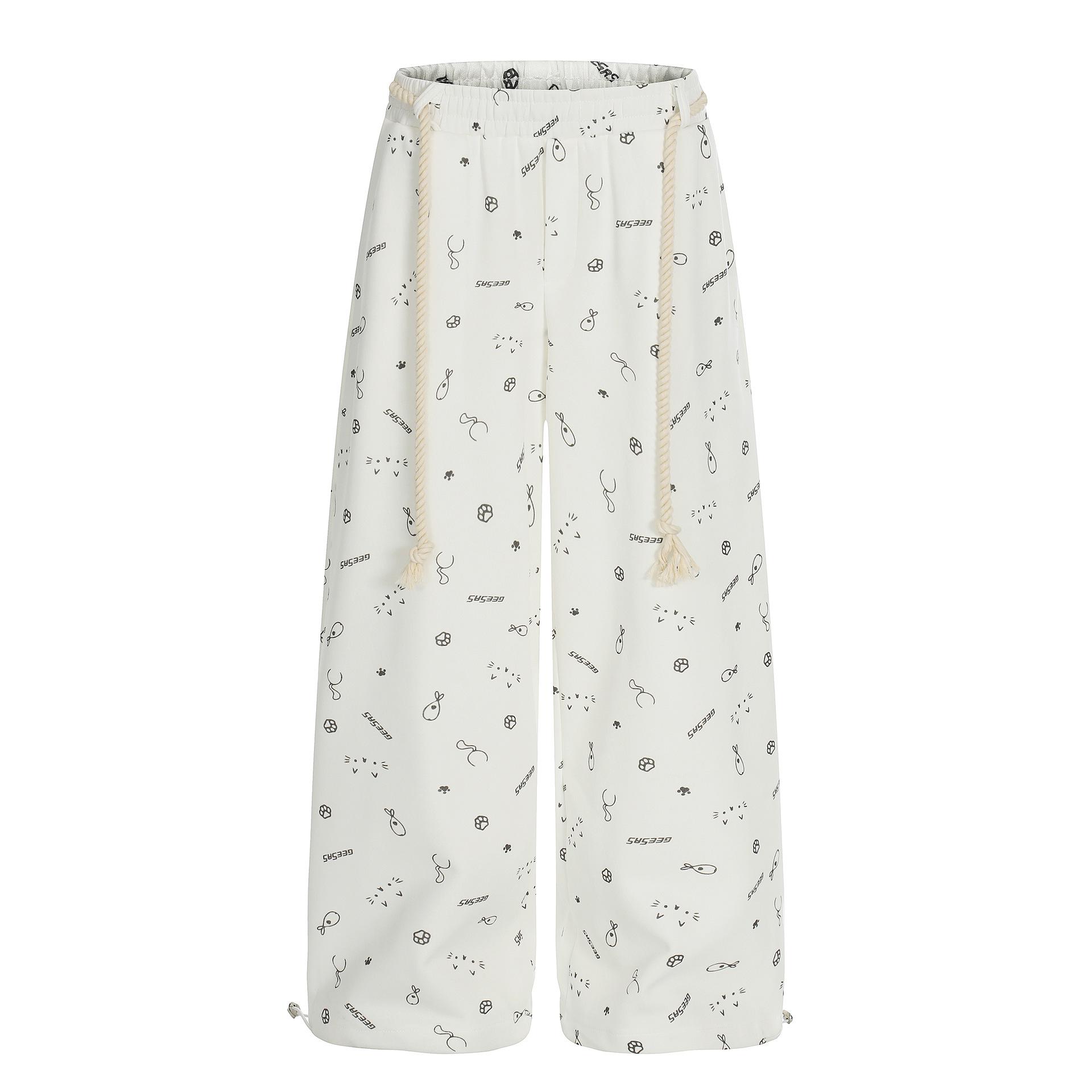 Women s Spring Cartoon Print Wide-Leg Joggers with Drawstring Elastic Waist - Casual Loose-Fit Trendy Pants M белый
Women s Spring Cartoon Print Wide-Leg Joggers with Drawstring Elastic Waist - Casual Loose-Fit Trendy Pants M белый