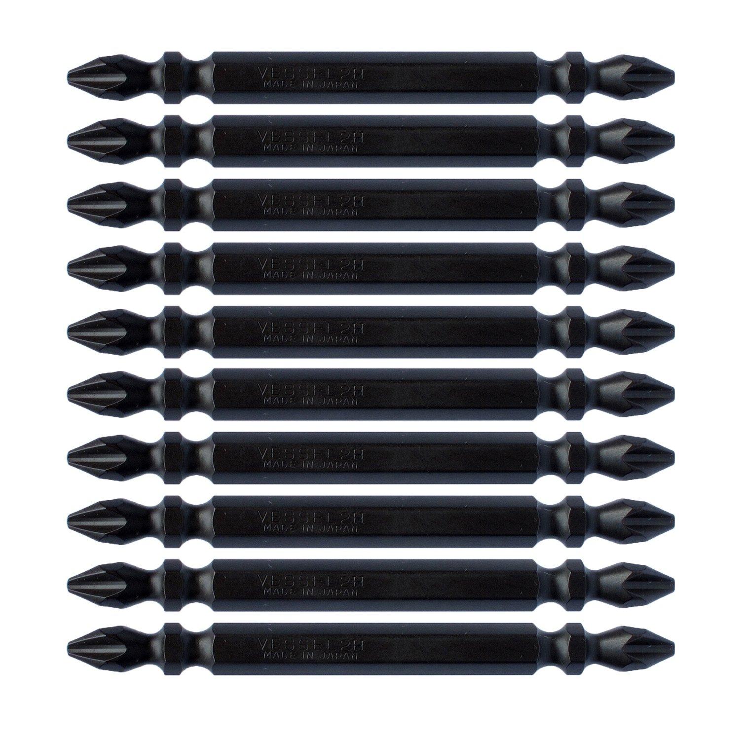 VESSEL Double-Head Sakisbo Bit with Magnet for Tapping Drill Screws +2 x 82mm Set of 10 Hardness: H (High Hardness) M-S14H ZP
VESSEL Double-Head Sakisbo Bit with Magnet for Tapping Drill Screws +2 x 82mm Set of 10 Hardness: H (High Hardness) M-S14H ZP