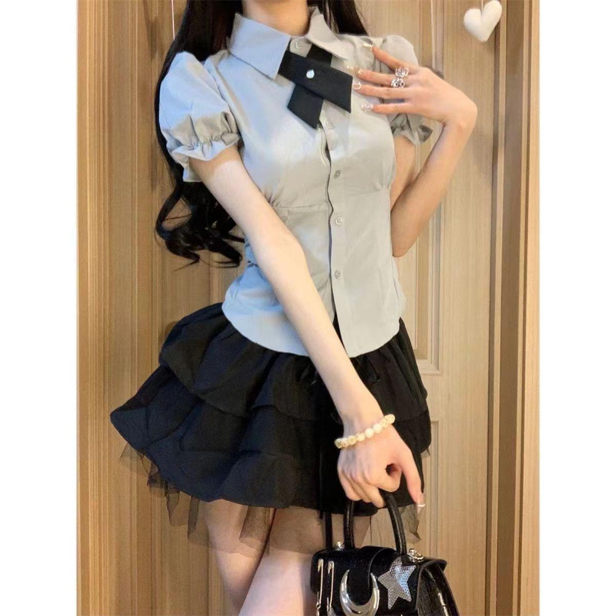 Street-Style JK Uniform: Women s Puff Sleeve Top & High Waist Fluffy Skirt Set Pink fitted shirt (single piece)
Street-Style JK Uniform: Women s Puff Sleeve Top & High Waist Fluffy Skirt Set Pink fitted shirt (single piece)