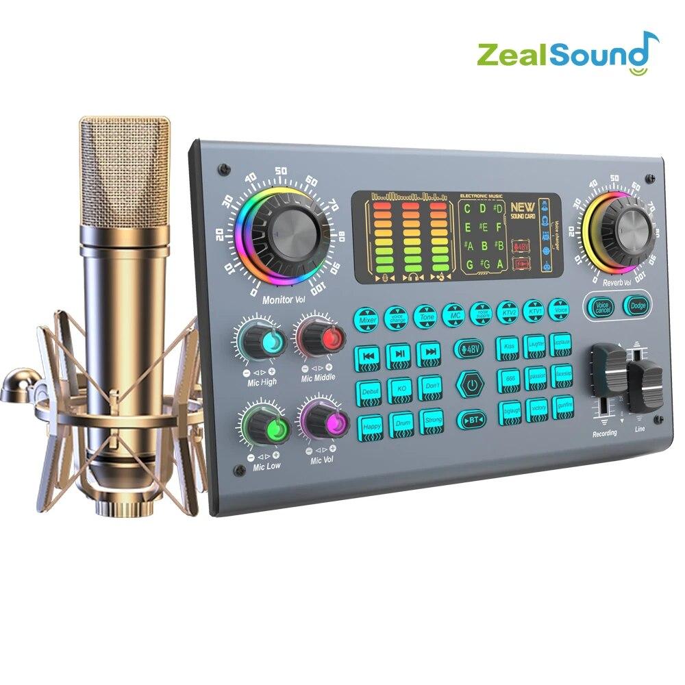 Zealsound Professional Podcast Live SoundCard Equipment Bundle with 48V XLR Microphone for PC Recording Singing Streaming Gaming сірий
Zealsound Professional Podcast Live SoundCard Equipment Bundle with 48V XLR Microphone for PC Recording Singing Streaming Gaming сірий