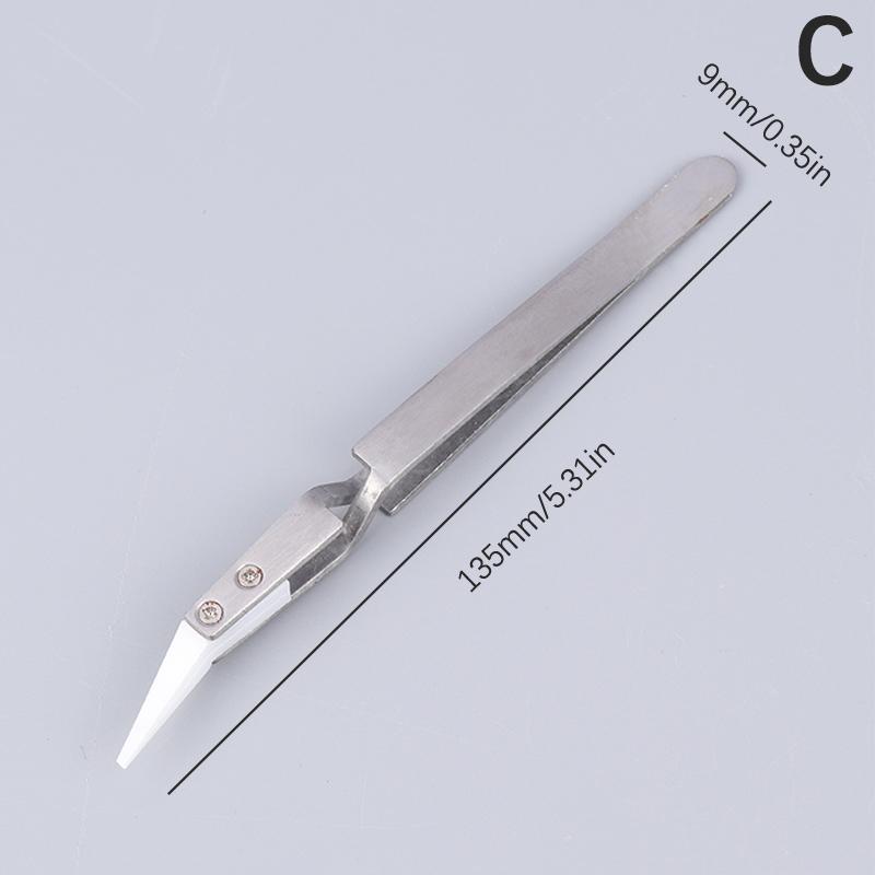 1Pc Ceramic Straight Tip Electronic Soldering Tweezers, Anti-Static Reverse Acid Resistant Precision Chuck Ceramic Tweezers C
1Pc Ceramic Straight Tip Electronic Soldering Tweezers, Anti-Static Reverse Acid Resistant Precision Chuck Ceramic Tweezers C