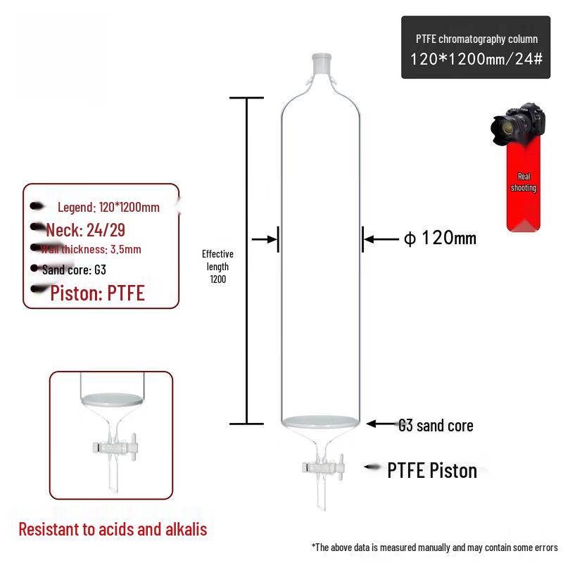 Laboratory Glass Chromatography Column with Fritted Disc
Laboratory Glass Chromatography Column with Fritted Disc