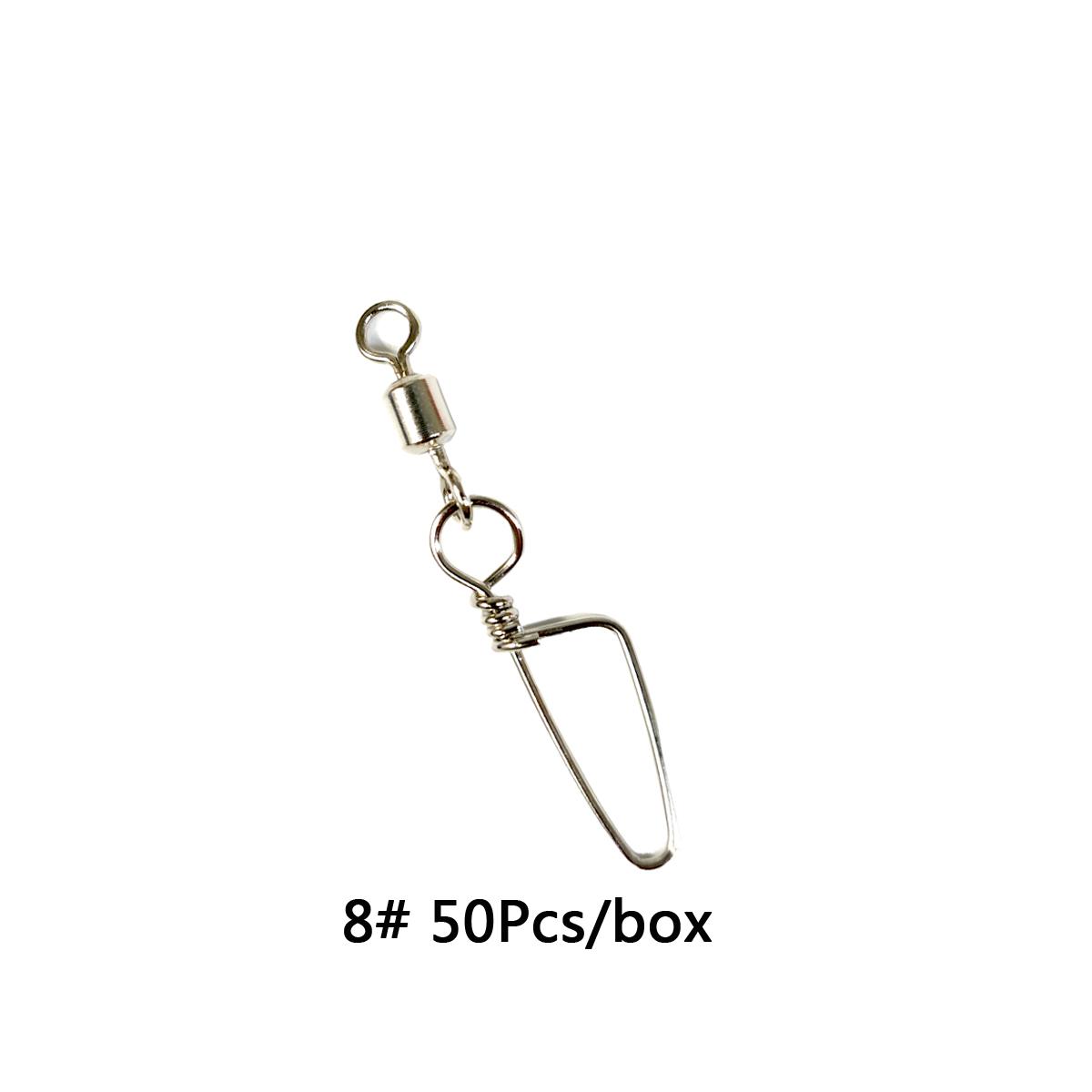 50Pcs Fishing Snap Swivels Connectors Rolling Swivel Saltwater Coastlock High Strength Hook Lure Connector Terminal Accessories 260319 White-8#
50Pcs Fishing Snap Swivels Connectors Rolling Swivel Saltwater Coastlock High Strength Hook Lure Connector Terminal Accessories 260319 White-8#