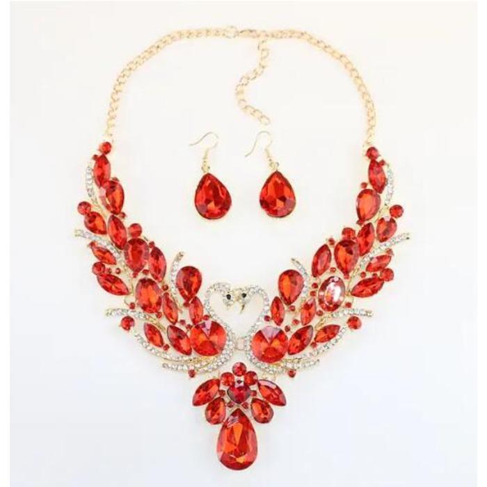 Women s artificial diamond jewelry set, necklace/earrings, floral women s chain красный
Women s artificial diamond jewelry set, necklace/earrings, floral women s chain красный